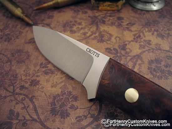Dan Crotts - Custom Drop Point - Bolivian Rosewood Burl - Image 2
