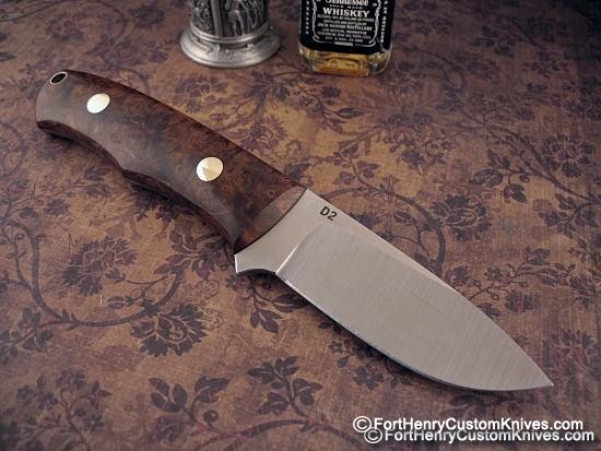 Dan Crotts - Custom Drop Point - Bolivian Rosewood Burl - Image 4
