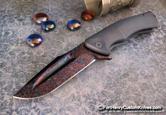 Michael Zieba / Jason Knight - Custom Mini-S5 - Dragon Skin Damascus - Backspacer Choice