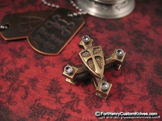 Steel Flame - Crusader Dog Tag Holder (Royal Bronze)