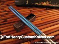Alan Folts - Titanium Chopsticks ~ Teal Blue Ti Stix