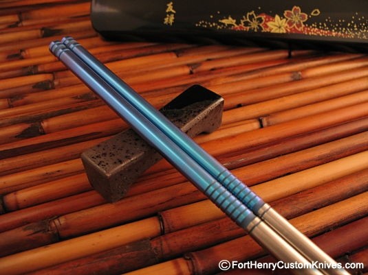 Alan Folts - Titanium Chopsticks ~ Teal Blue Ti Stix