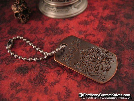 Steel Flame - Copper Dogtag  - Dragon/Bushido