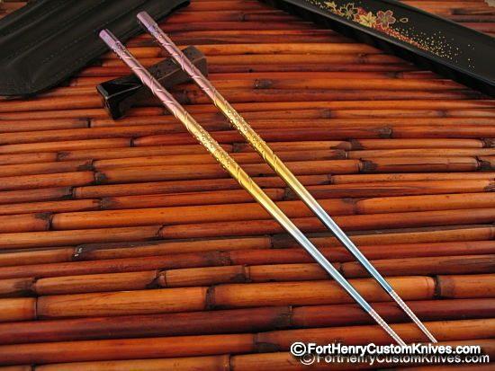 Steve Kelly - Ti Sushi Chopsticks - Gold Fade Rainbow