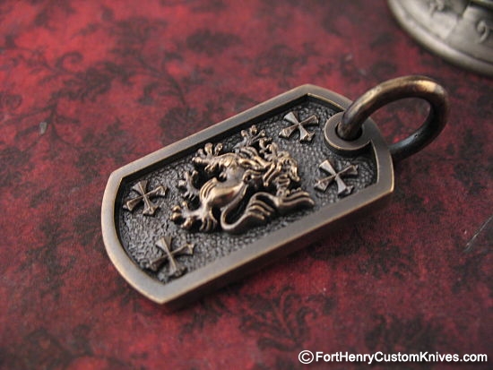 Steel Flame - Crusader Lion Dog Tag - Royal Bronze - Image 4