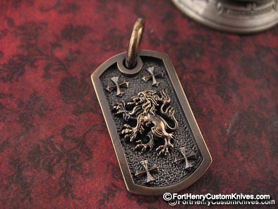 Steel Flame - Crusader Lion Dog Tag - Royal Bronze
