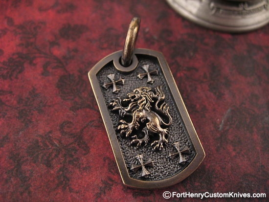 Steel Flame - Crusader Lion Dog Tag - Royal Bronze