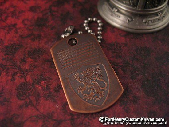 Steel Flame - Copper Dogtag - Crusader/Flag