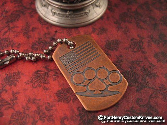 Steel Flame - Copper Dogtag - Flag/Knuckles