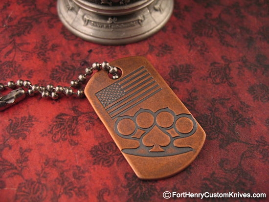 Steel Flame - Copper Dogtag - Flag/Knuckles