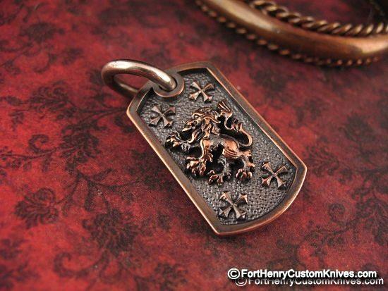 Steel Flame - Crusader Lion Dog Tag - Copper