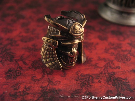 Michael Zieba - Lim Edition - Ancient Samurai Mask Bronze Bead - Image 2