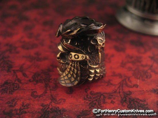 Michael Zieba - Lim Edition - Ancient Samurai Mask Bronze Bead - Image 3