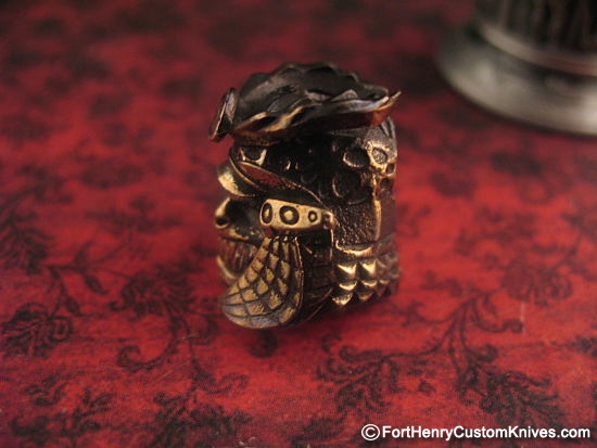 Michael Zieba - Lim Edition - Ancient Samurai Mask Bronze Bead - Image 3