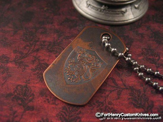 Steel Flame - Copper Dogtag - Guardian Lion