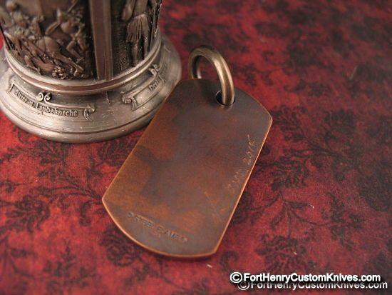 Steel Flame - Copper FATTY Dogtag - "One"- Kaos Dragon/Flag - Image 3