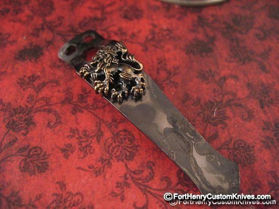 Steel Flame - Crusader Lion Flashlight Clip - Royal Bronze