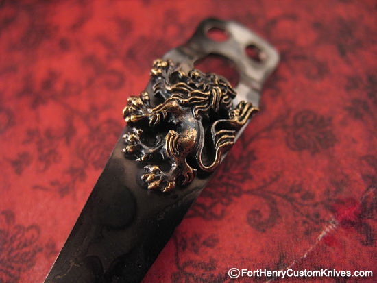 Steel Flame - Crusader Lion Flashlight Clip - Royal Bronze - Image 3