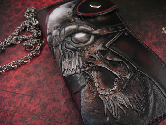 Vardi - Large Custom Leather Wallet w/Chain