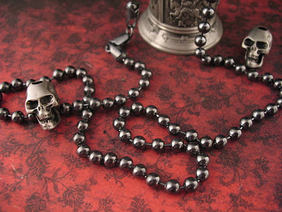 Steel Flame - Sterling Silver Seed Bead Chain ~ 5mm Gunmetal - Image 4