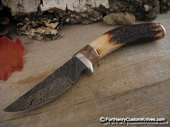 Herb Derr - Amber Stag / Twist Damascus Hunter