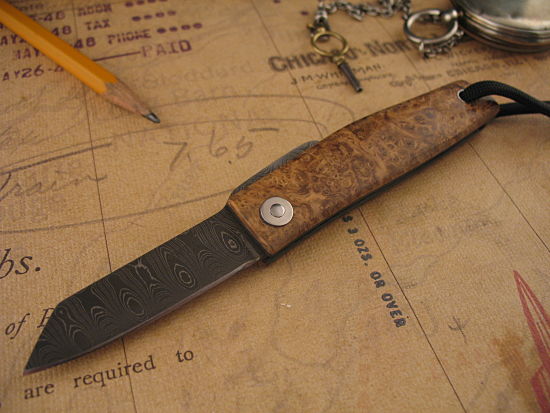 Hiroaki Ohta - Mini Friction Folder - Carbon Damascus