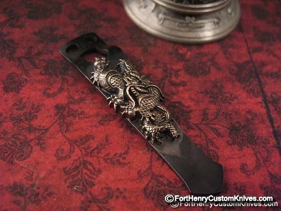 Steel Flame - Custom Dragon Flashlight Clip - Royal Bronze