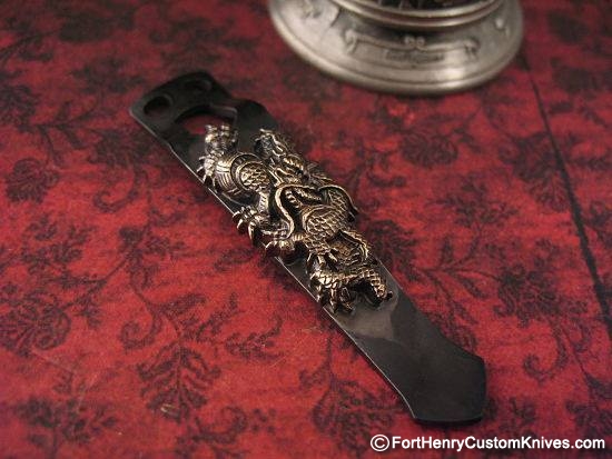 Steel Flame - Custom Dragon Flashlight Clip - Royal Bronze