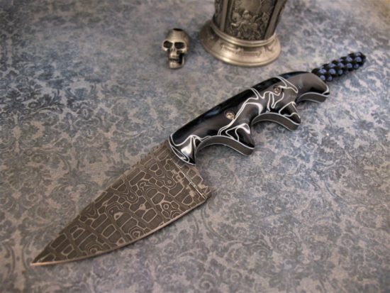 Alan Folts - One of a Kind - Stainless Damascus Minimalist - Image 2