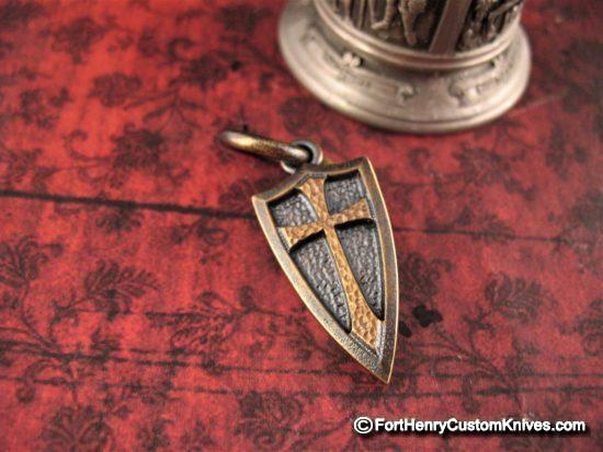 Steel Flame - Archangel-Crusader Cross Shield Pendant