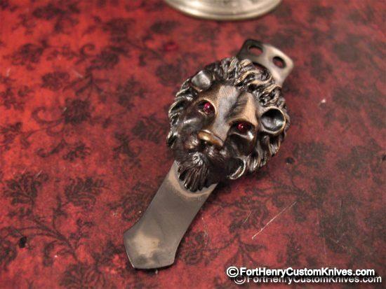 Steel Flame - L Guardian Lion Flashlight Clip - Royal Bronze