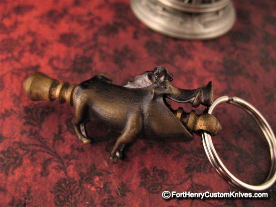 Michael Zieba - Lim Edition - Bronze Warthog Bead Keeper Keychain - Image 2