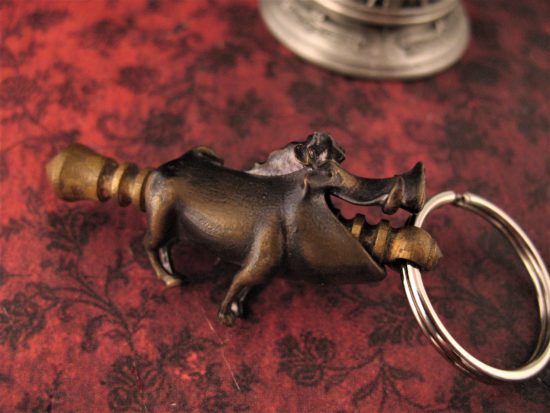 Michael Zieba - Lim Edition - Bronze Warthog Bead Keeper Keychain - Image 2