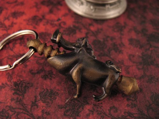 Michael Zieba - Lim Edition - Bronze Warthog Bead Keeper Keychain