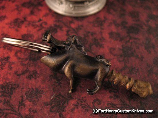 Michael Zieba - Lim Edition - Bronze Warthog Bead Keeper Keychain - Image 4