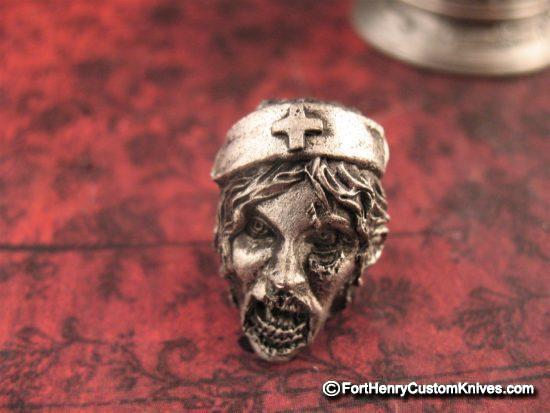 Rick Barrett - Zombie Nurse Pewter Bead