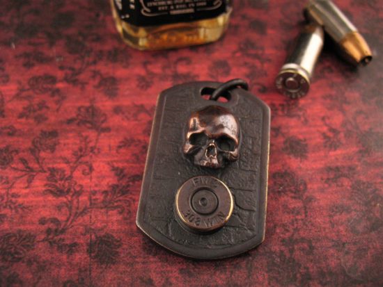 Beard & Bones - Bronze 3D Dog Tag - One Shot, One Kill