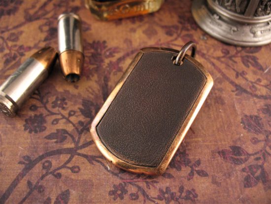 Beard & Bones - Tri Metal 3D Dog Tag - Wooden Skull - Image 3