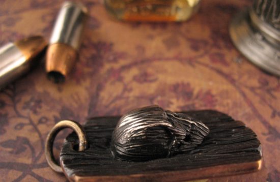 Beard & Bones - Tri Metal 3D Dog Tag - Wooden Skull - Image 4