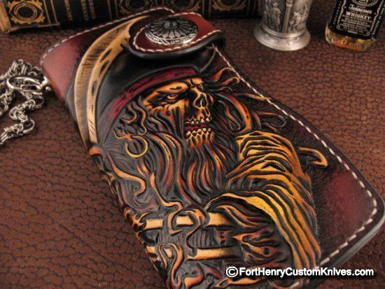 Vardi - Large Custom Leather Wallet w/Chain