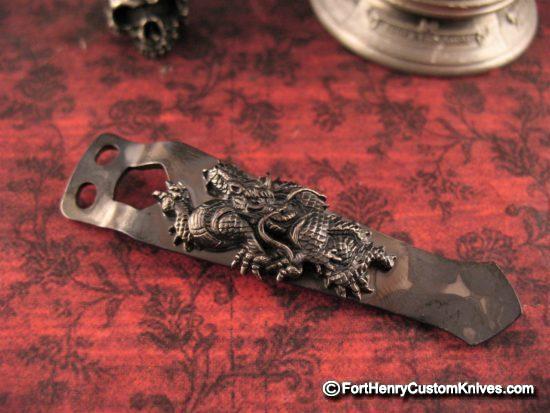 Steel Flame - Custom Dragon Flashlight Clip - Silver