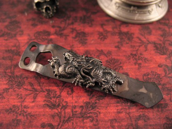 Steel Flame - Custom Dragon Flashlight Clip - Silver