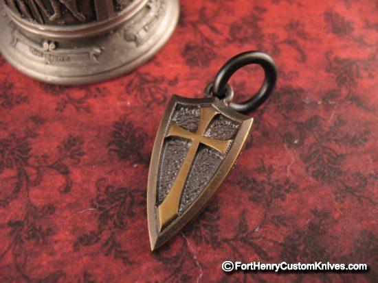 Steel Flame - Archangel-Crusader Cross Shield Pendant