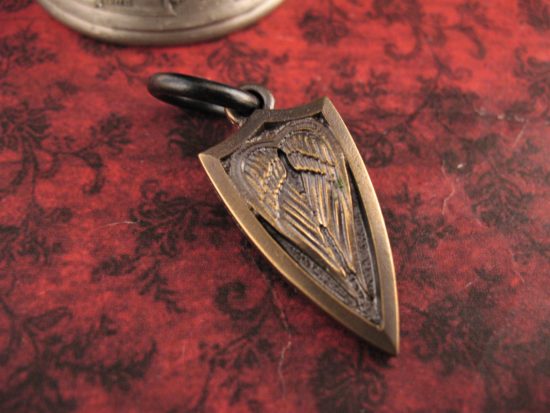 Steel Flame - Archangel-Crusader Cross Shield Pendant - Image 3