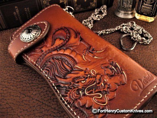 Vardi - Large Custom Leather Wallet - Samurai - w/Chain