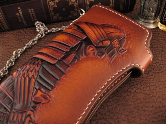 Vardi - Large Custom Leather Wallet - Samurai - w/Chain - Image 4