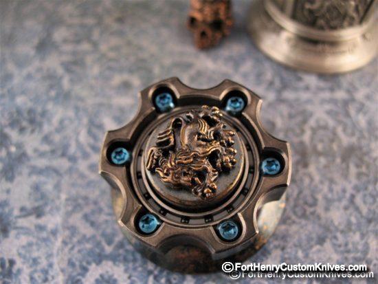Steel Flame - Rampant Lion - Cog Ring Spinner