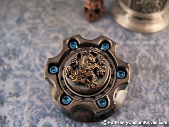 Steel Flame - Rampant Lion - Cog Ring Spinner