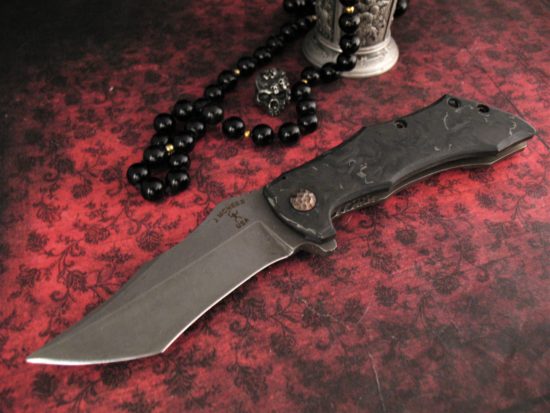 Mcnees Custom Knives - Unnamed Flipper - Money Carbon Fiber