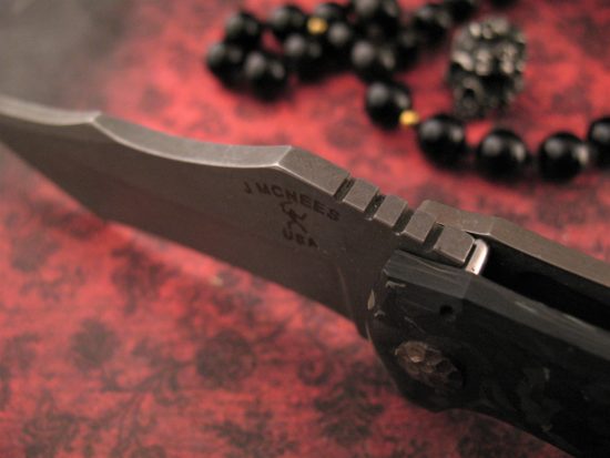 Mcnees Custom Knives - Unnamed Flipper - Money Carbon Fiber - Image 5